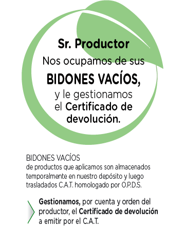 Almacenamossus bidones vacíos y gestionamos el Certificado de entrega correspondiente.