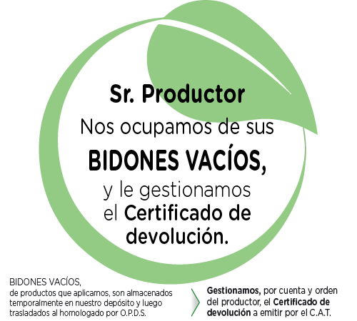 Almacenamossus bidones vacíos y gestionamos el Certificado de entrega correspondiente.