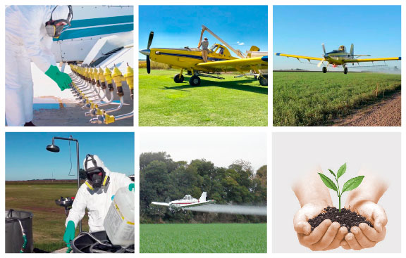 Aplicaciones aéreas, fumigaciones aéreas con equipamiento, procedimientos y tecnología certificada por Normas IRAM